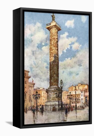 Piazza Colonna, Rome-Alberto Pisa-Framed Stretched Canvas