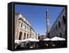 Piazza Dei Signori and the Bissara Tower, Vicenza, Veneto, Italy, Europe-Oliviero Olivieri-Framed Stretched Canvas
