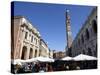 Piazza Dei Signori and the Bissara Tower, Vicenza, Veneto, Italy, Europe-Oliviero Olivieri-Stretched Canvas