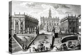 Piazza Del Campidoglio (Engraving)-Giuseppe Vasi-Stretched Canvas