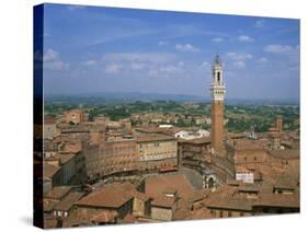 Piazza Del Campo and Houses on the Skyline of the Town of Siena, Tuscany, Italy-null-Stretched Canvas