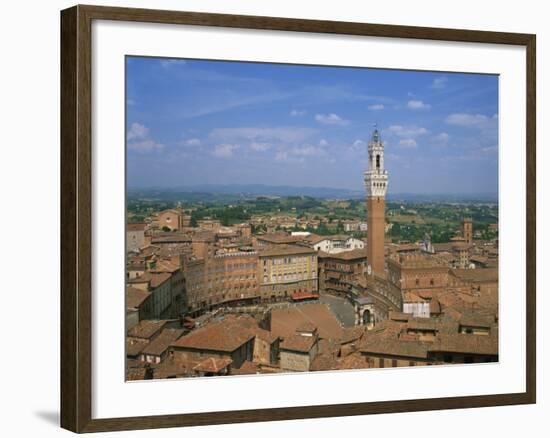 Piazza Del Campo and Houses on the Skyline of the Town of Siena, Tuscany, Italy-null-Framed Photographic Print