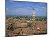 Piazza Del Campo and Houses on the Skyline of the Town of Siena, Tuscany, Italy-null-Mounted Photographic Print