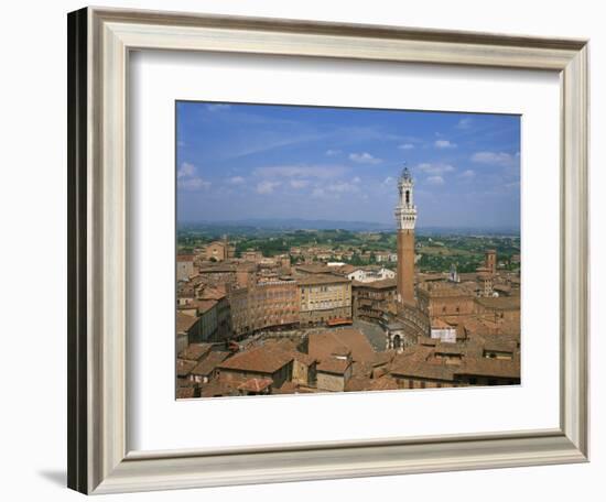 Piazza Del Campo and Houses on the Skyline of the Town of Siena, Tuscany, Italy-null-Framed Photographic Print