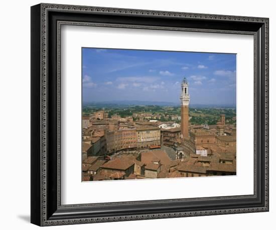 Piazza Del Campo and Houses on the Skyline of the Town of Siena, Tuscany, Italy-null-Framed Photographic Print