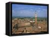 Piazza Del Campo and Houses on the Skyline of the Town of Siena, Tuscany, Italy-null-Framed Stretched Canvas