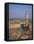 Piazza Del Campo and Mangia Tower, Unesco World Heritage Site, Siena, Tuscany, Italy-Roy Rainford-Framed Stretched Canvas