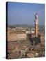 Piazza Del Campo and Mangia Tower, Unesco World Heritage Site, Siena, Tuscany, Italy-Roy Rainford-Stretched Canvas