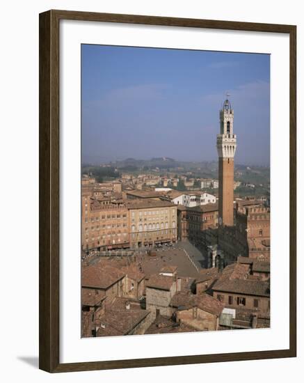 Piazza Del Campo and Mangia Tower, Unesco World Heritage Site, Siena, Tuscany, Italy-Roy Rainford-Framed Photographic Print