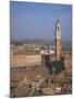 Piazza Del Campo and Mangia Tower, Unesco World Heritage Site, Siena, Tuscany, Italy-Roy Rainford-Mounted Photographic Print