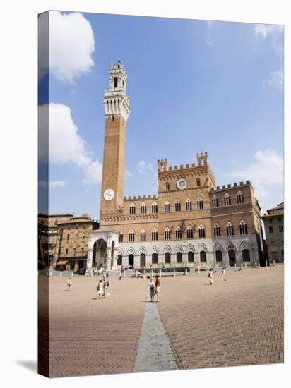 Piazza Del Campo and the Palazzo Pubblico with its Amazing Bell Tower, Siena, Tuscany, Italy-Robert Harding-Stretched Canvas