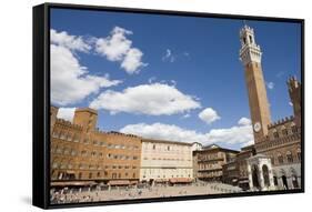 Piazza Del Campo with Palazzo Pubblico, Sienna, Tuscany, Italy-Martin Child-Framed Stretched Canvas