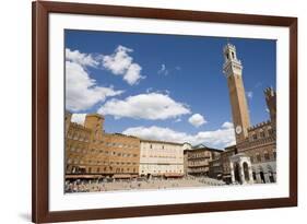 Piazza Del Campo with Palazzo Pubblico, Sienna, Tuscany, Italy-Martin Child-Framed Photographic Print