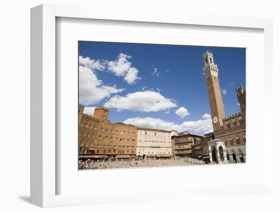 Piazza Del Campo with Palazzo Pubblico, Sienna, Tuscany, Italy-Martin Child-Framed Photographic Print