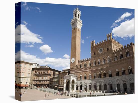 Piazza Del Campo with Palazzo Pubblico, UNESCO World Heritage Site, Siena, Tuscany, Italy, Europe-Martin Child-Stretched Canvas