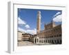 Piazza Del Campo with Palazzo Pubblico, UNESCO World Heritage Site, Siena, Tuscany, Italy, Europe-Martin Child-Framed Photographic Print