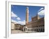 Piazza Del Campo with Palazzo Pubblico, UNESCO World Heritage Site, Siena, Tuscany, Italy, Europe-Martin Child-Framed Photographic Print