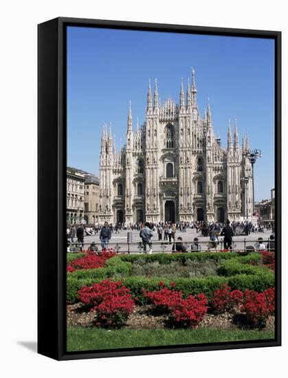 Piazza Del Duomo, Milan, Italy-Hans Peter Merten-Framed Stretched Canvas