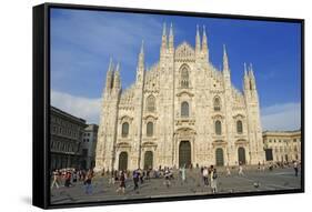 Piazza Del Duomo, Milan, Lombardy, Italy, Europe-Chris Hepburn-Framed Stretched Canvas