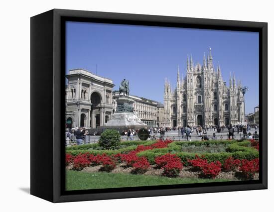 Piazza Del Duomo, Milan, Lombardy, Italy-Hans Peter Merten-Framed Stretched Canvas