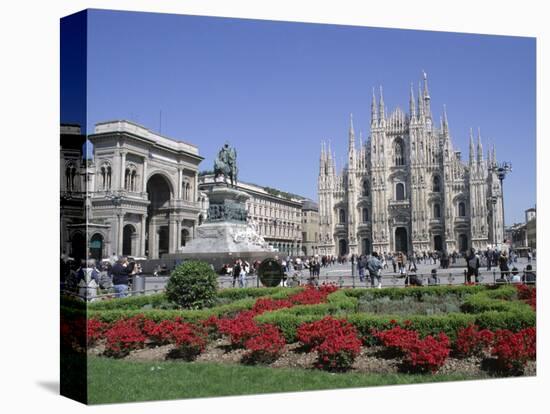 Piazza Del Duomo, Milan, Lombardy, Italy-Hans Peter Merten-Stretched Canvas