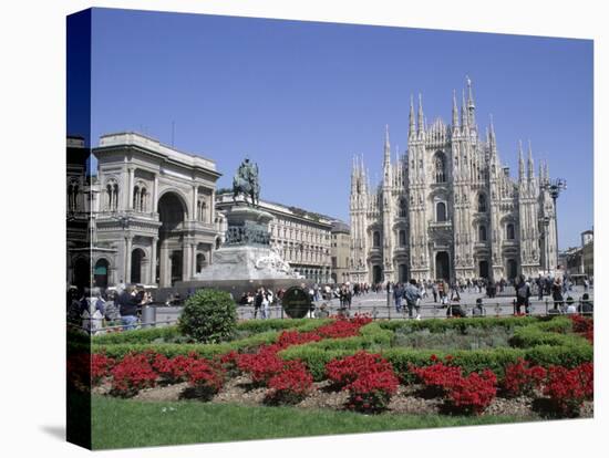Piazza Del Duomo, Milan, Lombardy, Italy-Hans Peter Merten-Stretched Canvas