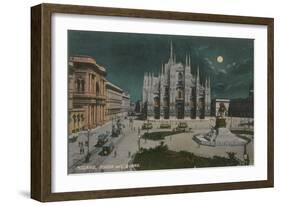 Piazza Del Duomo, Milan. Postcard Sent in 1913-Italian Photographer-Framed Giclee Print