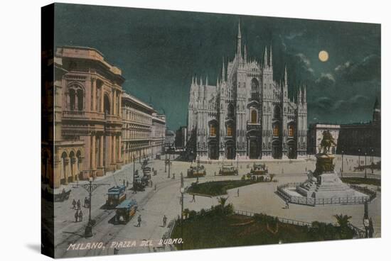 Piazza Del Duomo, Milan. Postcard Sent in 1913-Italian Photographer-Stretched Canvas