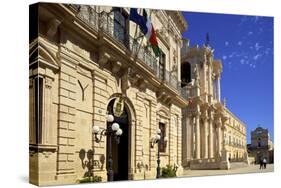 Piazza Del Duomo, Ortygia, Syracuse, Sicily, Italy-Neil Farrin-Stretched Canvas