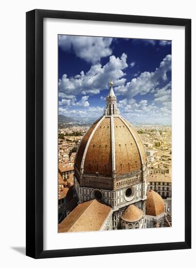 Piazza Del Duomo with Basilica of Saint Mary of the Flower, Florence, Italy-null-Framed Photographic Print