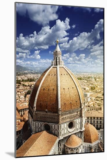 Piazza Del Duomo with Basilica of Saint Mary of the Flower, Florence, Italy-null-Mounted Photographic Print