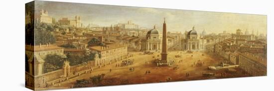 Piazza Del Popolo, Rome-Vanvitelli (Gaspar van Wittel)-Stretched Canvas