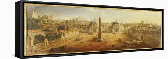 Piazza Del Popolo, Rome-Gaspar van Wittel-Framed Stretched Canvas