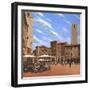 Piazza Della Cisterna San Gimignano Tuscany-Richard Harpum-Framed Art Print