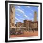 Piazza Della Cisterna San Gimignano Tuscany-Richard Harpum-Framed Art Print