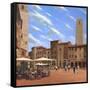 Piazza Della Cisterna San Gimignano Tuscany-Richard Harpum-Framed Stretched Canvas