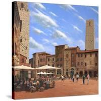 Piazza Della Cisterna San Gimignano Tuscany-Richard Harpum-Stretched Canvas