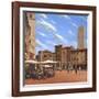 Piazza Della Cisterna San Gimignano Tuscany-Richard Harpum-Framed Art Print