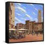 Piazza Della Cisterna San Gimignano Tuscany-Richard Harpum-Framed Stretched Canvas