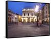 Piazza della Loggia at Dusk, Brescia, Lombardy, Italy, Europe-Vincenzo Lombardo-Framed Stretched Canvas