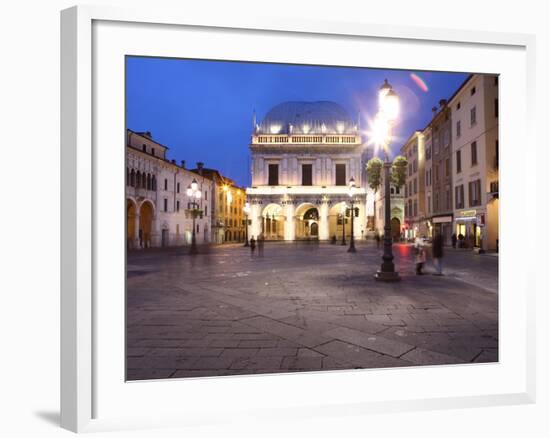 Piazza della Loggia at Dusk, Brescia, Lombardy, Italy, Europe-Vincenzo Lombardo-Framed Photographic Print