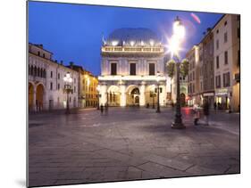 Piazza della Loggia at Dusk, Brescia, Lombardy, Italy, Europe-Vincenzo Lombardo-Mounted Photographic Print