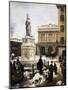 Piazza Della Loggia in the Snow in Brescia, 1879-Angelo Inganni-Mounted Giclee Print