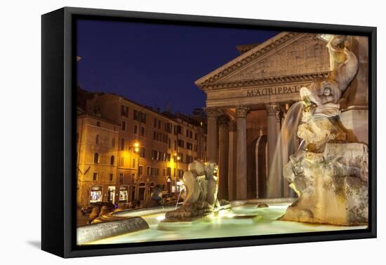 Piazza Della Rotonda and the Pantheon, Rome, Lazio, Italy, Europe-Julian Elliott-Framed Stretched Canvas