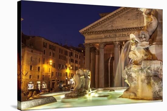 Piazza Della Rotonda and the Pantheon, Rome, Lazio, Italy, Europe-Julian Elliott-Stretched Canvas