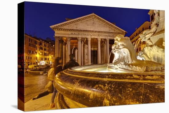 Piazza Della Rotonda and the Pantheon, Rome, Lazio, Italy, Europe-Julian Elliott-Stretched Canvas