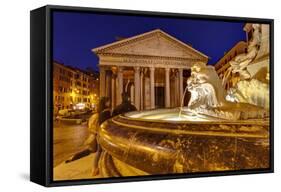 Piazza Della Rotonda and the Pantheon, Rome, Lazio, Italy, Europe-Julian Elliott-Framed Stretched Canvas