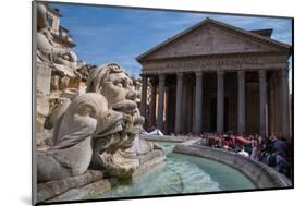 Piazza Della Rotonda and the Pantheon, UNESCO World Heritage Site, Rome, Lazio, Italy, Europe-Frank Fell-Mounted Photographic Print