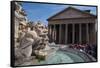 Piazza Della Rotonda and the Pantheon, UNESCO World Heritage Site, Rome, Lazio, Italy, Europe-Frank Fell-Framed Stretched Canvas