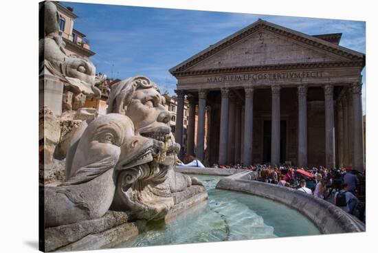 Piazza Della Rotonda and the Pantheon, UNESCO World Heritage Site, Rome, Lazio, Italy, Europe-Frank Fell-Stretched Canvas